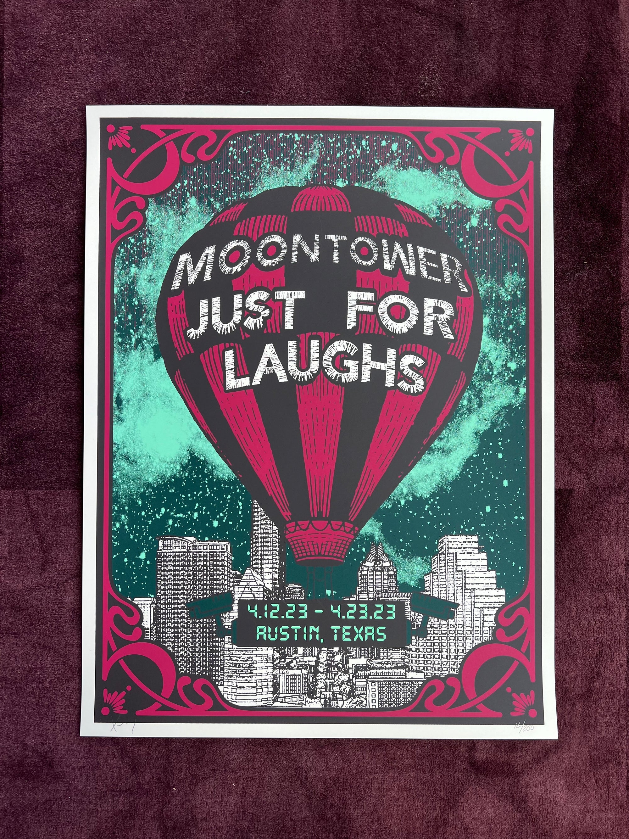 Moontower Just For Laughs Austin 2023 Official Screenprint Poster